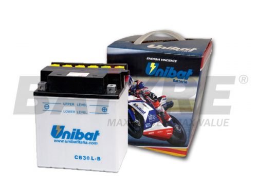 UNIBAT CB30L-B 12V 30Ah FLA Motorcycle Battery