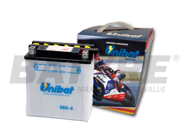 UNIBAT CB5L-B 12V 5Ah FLA Motorcycle Battery