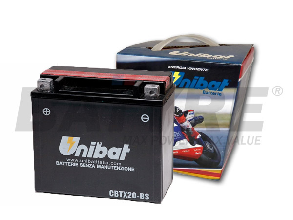 UNIBAT CBTX20-BS 12V 18Ah SLA Motorcycle Battery - Batyre