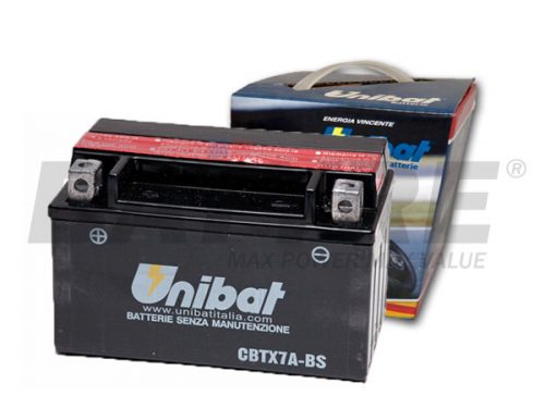 UNIBAT CBTX7A-BS 12V 6Ah SLA Motorcycle Battery