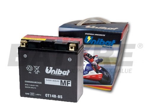 UNIBAT CT14B-BS 12V 12Ah AGM Motorcycle Battery