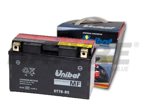 UNIBAT CT7B-BS 12V 6.5Ah AGM Motorcycle Battery