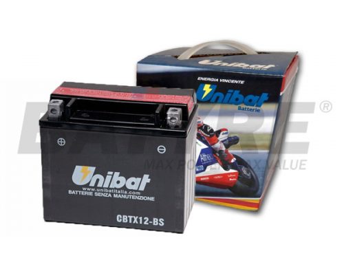 UNIBAT CBTX12-BS 12V 10Ah SLA Motorcycle Battery